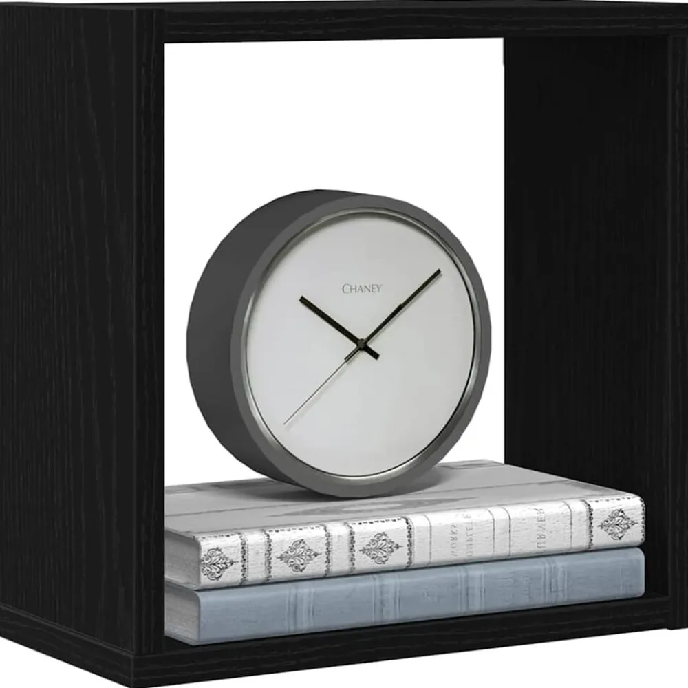 vidaXL Estantes cubo de pared 2 uds madera 30x15x30 cm Roble negro Online