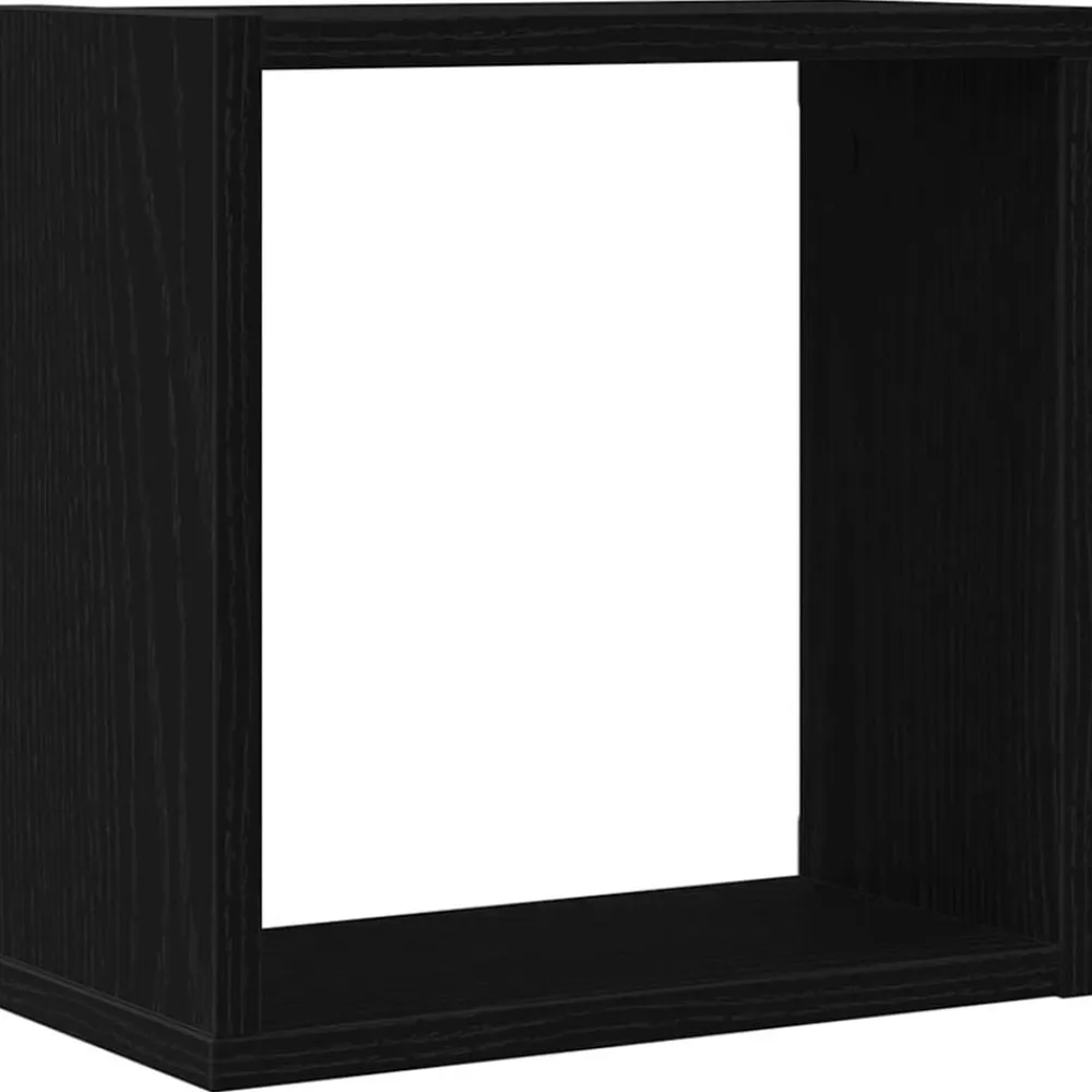 vidaXL Estantes cubo de pared 2 uds madera 30x15x30 cm Roble negro Online