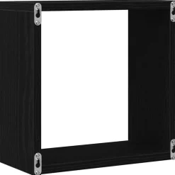 vidaXL Estantes cubo de pared 2 uds madera 30x15x30 cm Roble negro Online