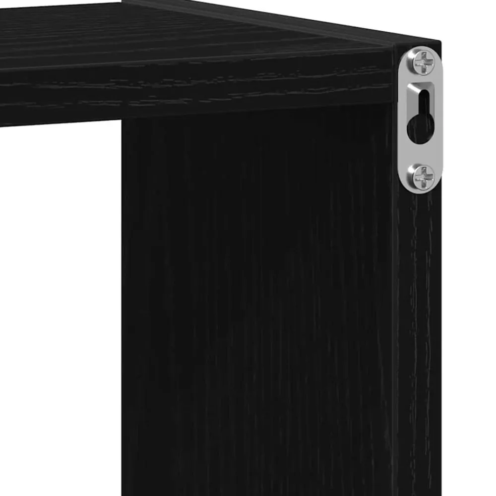 vidaXL Estantes cubo de pared 2 uds madera 30x15x30 cm Roble negro Online