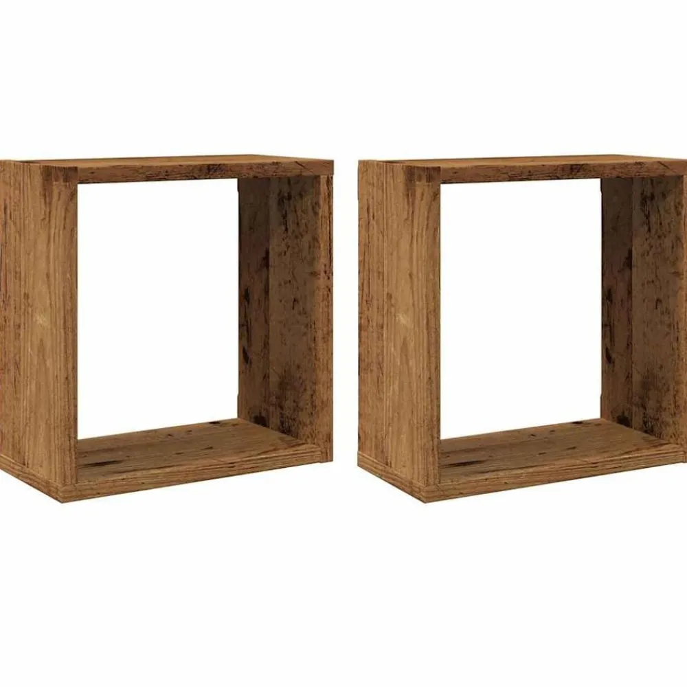 vidaXL Estanterías-Estantes cubo de pared 2 uds 30x15x30 cm