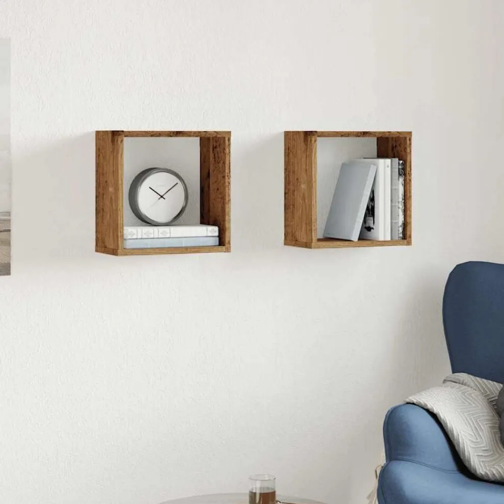 vidaXL Estanterías-Estantes cubo de pared 2 uds 30x15x30 cm