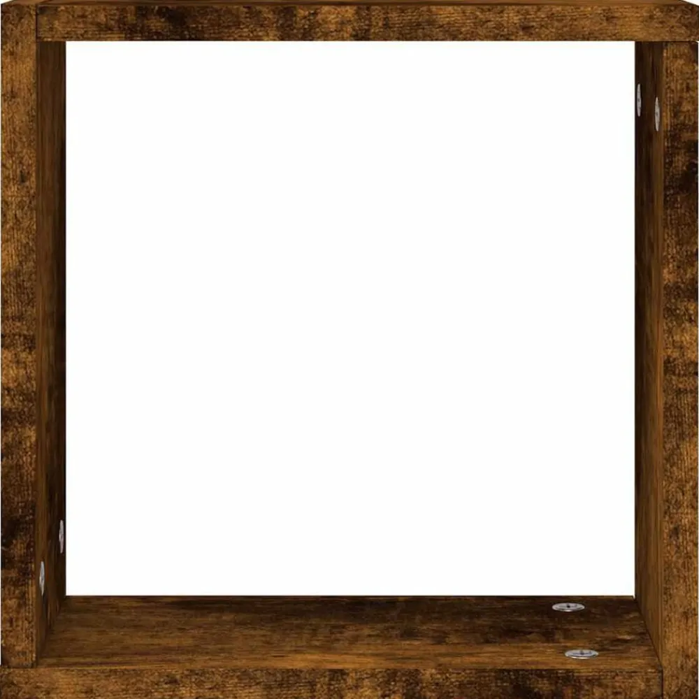 vidaXL Estantes cubo de pared 2 unidades 30x15x30 cm Roble ahumado New