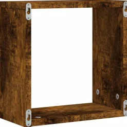 vidaXL Estantes cubo de pared 2 unidades 30x15x30 cm Roble ahumado New