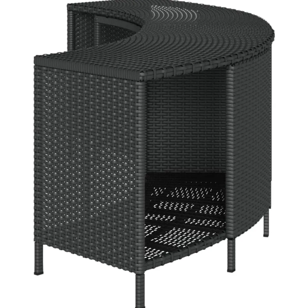 vidaXL Estantes de almacenaje bañera hidromasaje 2 uds ratán PE Negro Best