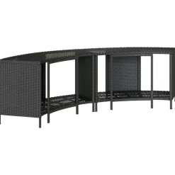 vidaXL Estantes de almacenaje bañera hidromasaje 2 uds ratán PE Negro Best