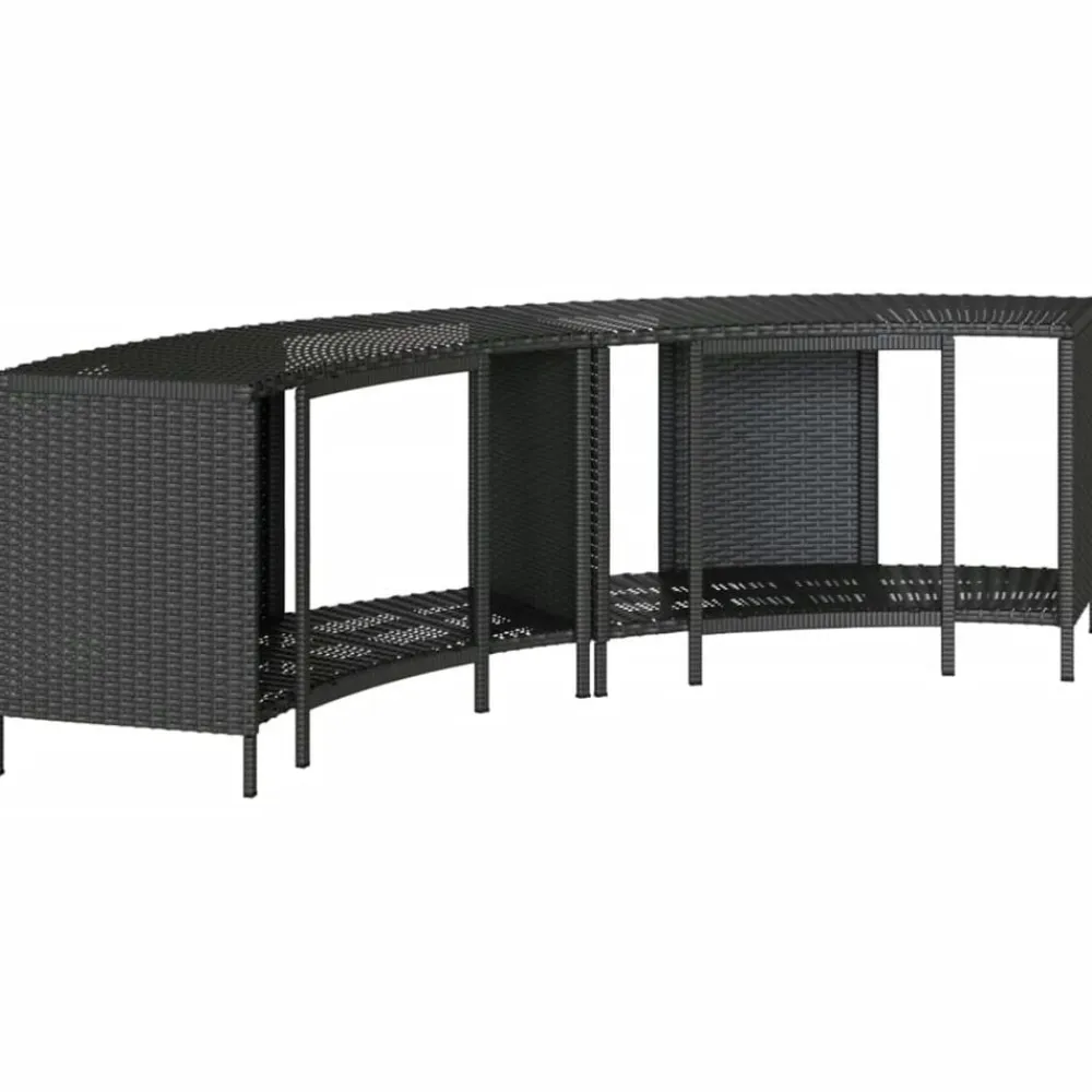 vidaXL Estantes de almacenaje bañera hidromasaje 2 uds ratán PE Negro Best