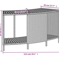 vidaXL Estantes de almacenaje bañera hidromasaje 2 uds ratán PE Negro Best