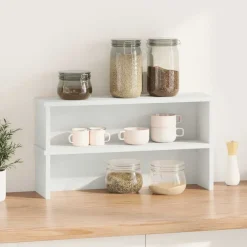 vidaXL Estantes de cocina apilables 2 uds 50x15x16 cm Blanco Best