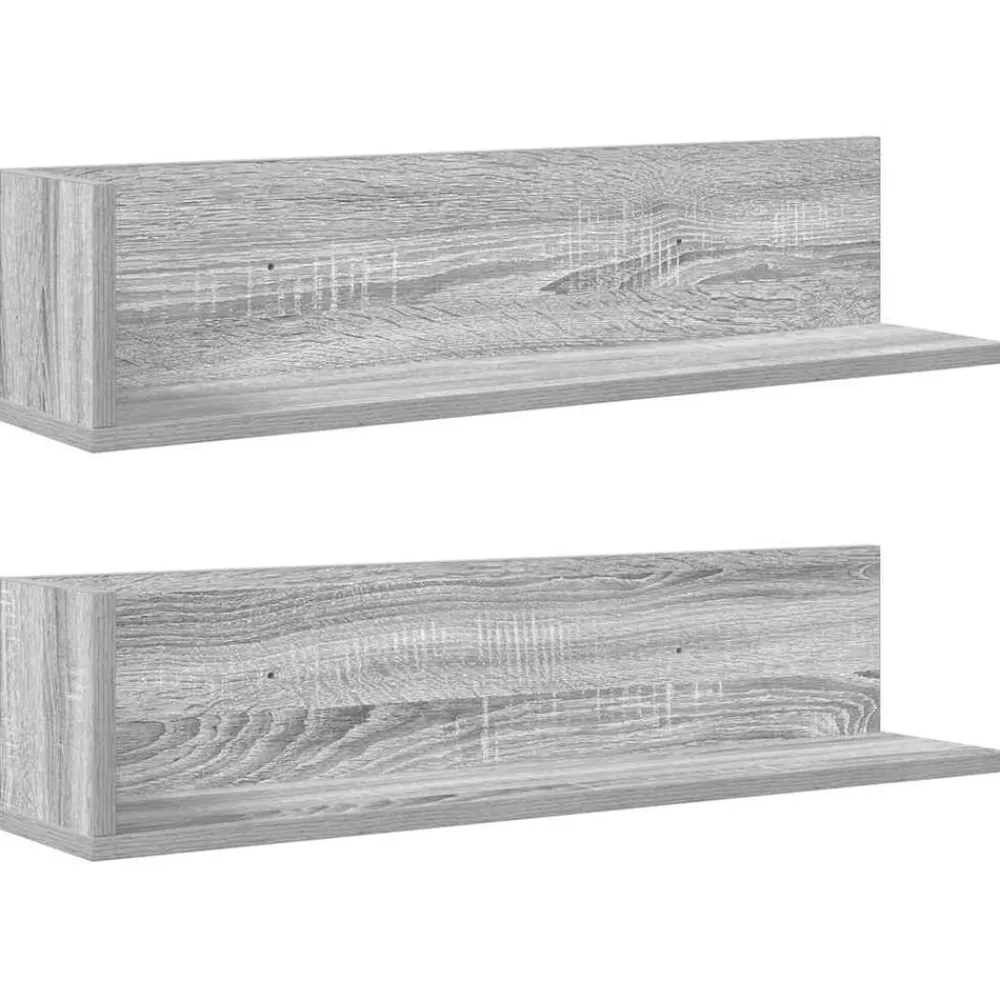 vidaXL Estanterías-Estantes de pared 2 uds madera 75x16,5x16,5 cm