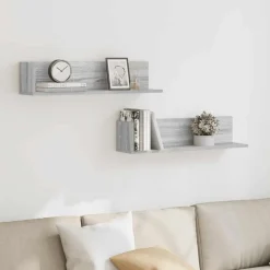 vidaXL Estanterías-Estantes de pared 2 uds madera 75x16,5x16,5 cm