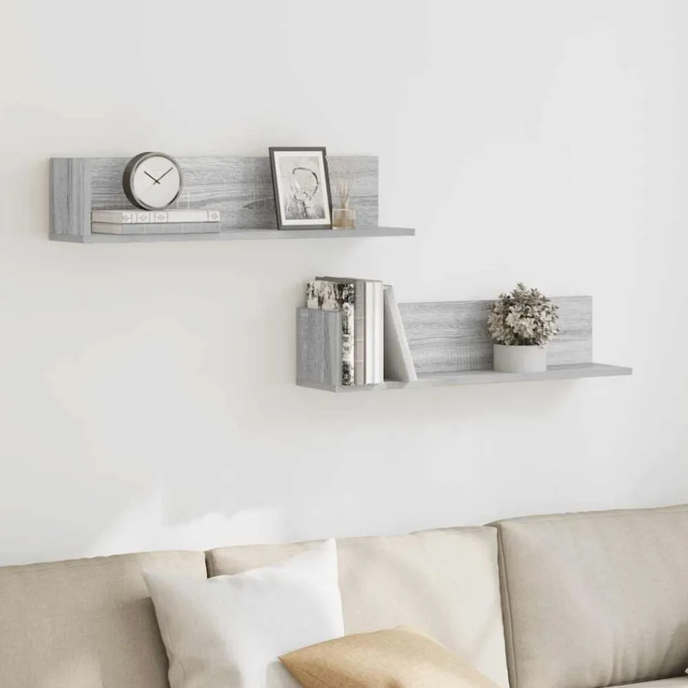 vidaXL Estanterías-Estantes de pared 2 uds madera 75x16,5x16,5 cm