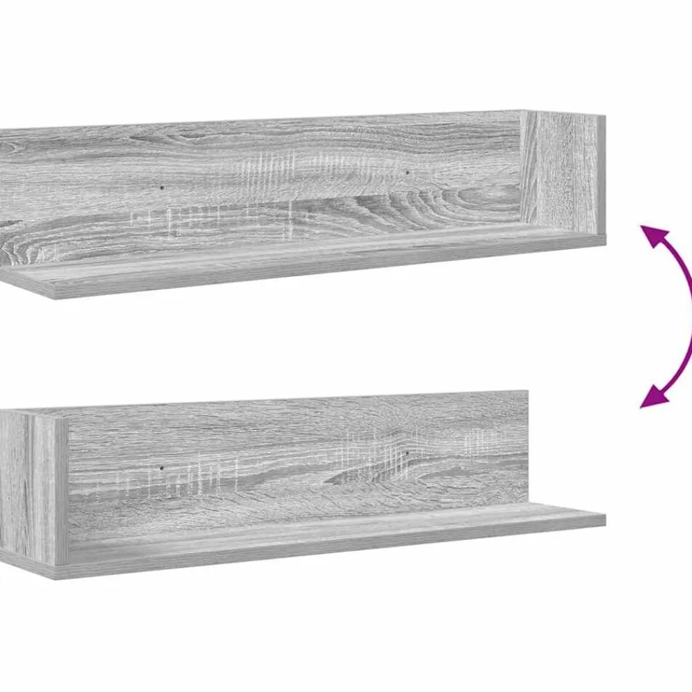 vidaXL Estanterías-Estantes de pared 2 uds madera 75x16,5x16,5 cm
