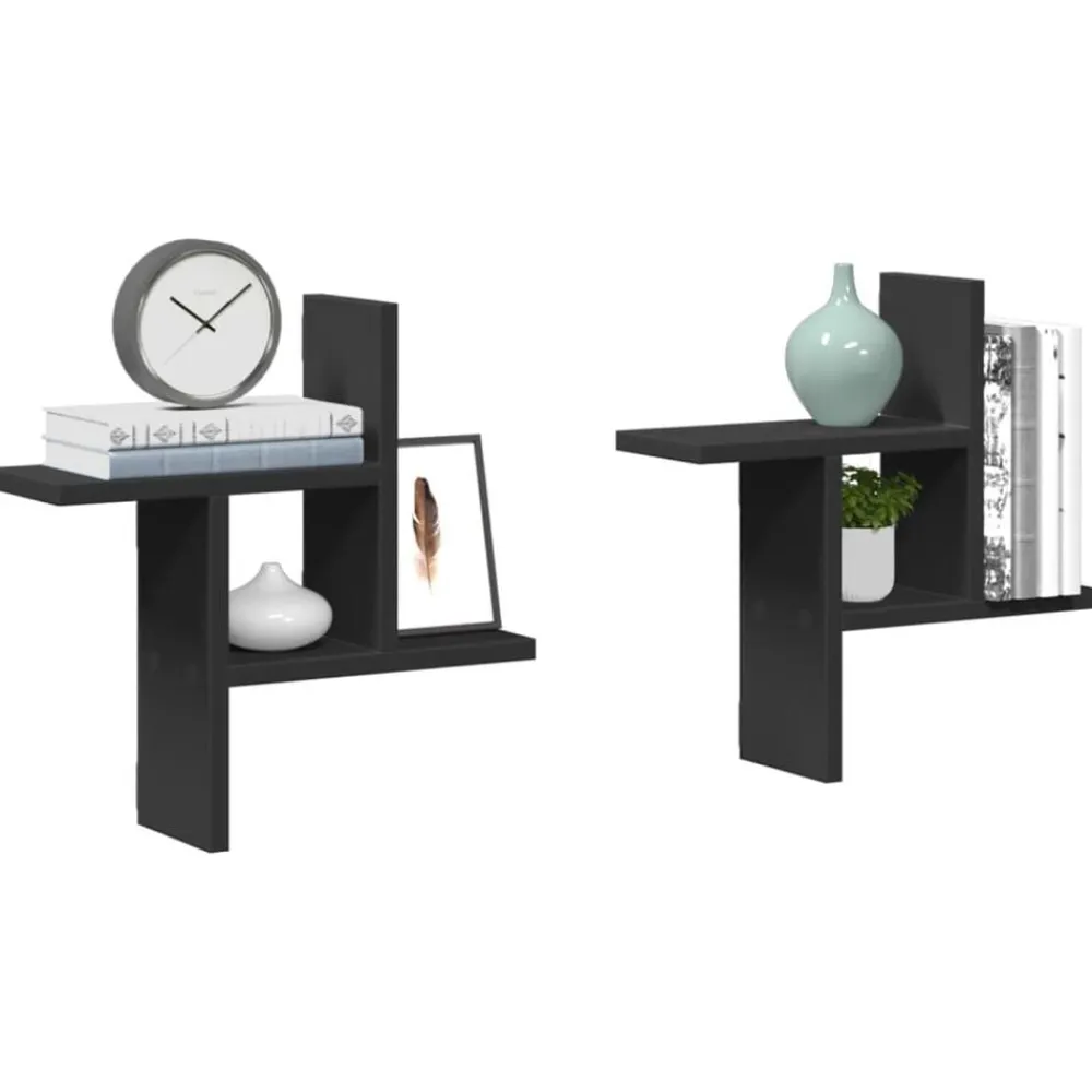 vidaXL Estanterías-Estantes de pared 2 uds madera ingeniería 38x12x38 cm