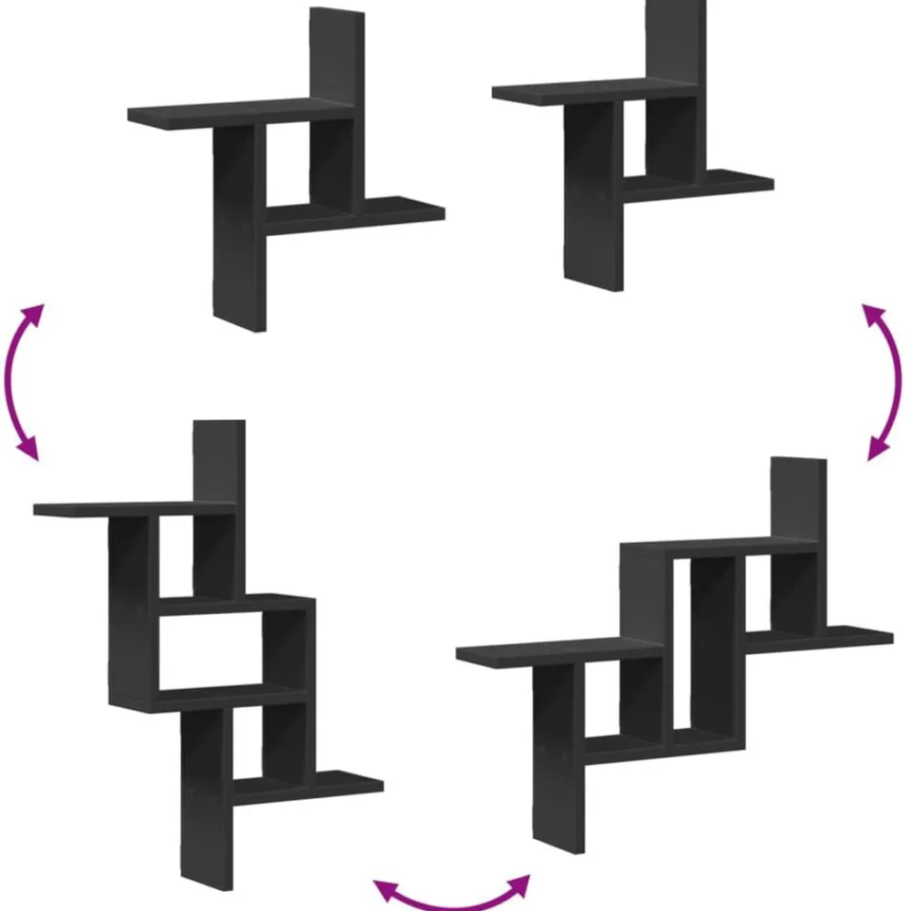 vidaXL Estanterías-Estantes de pared 2 uds madera ingeniería 38x12x38 cm