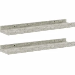 vidaXL Estantes de pared 2 unidades gris hormigón 40x9x3 cm Gris hormigón Online