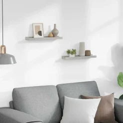 vidaXL Estantes de pared 2 unidades gris hormigón 40x9x3 cm Gris hormig&oacute;n Online