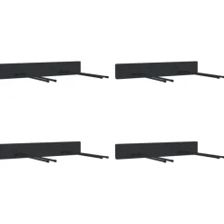 vidaXL Accesorios De Bricolaje-Estantes de pared de jardín para herramientas 4 uds acero negro