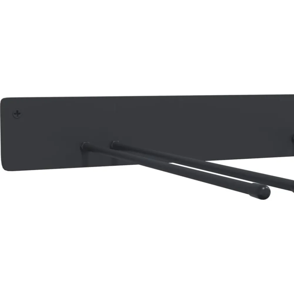 vidaXL Accesorios De Bricolaje-Estantes de pared de jardín para herramientas 4 uds acero negro