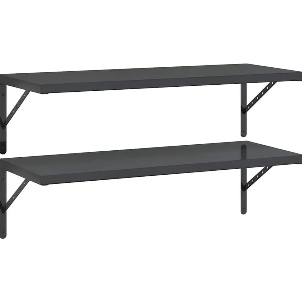 vidaXL Estanterías-Estantes de pared 2 uds acero inoxidable 100x40 cm