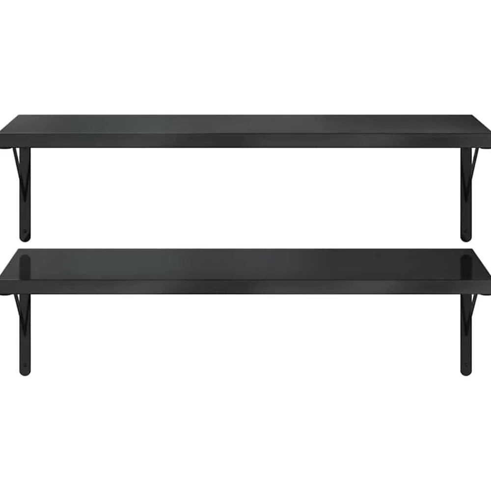 vidaXL Estanterías-Estantes de pared 2 uds acero inoxidable 100x40 cm