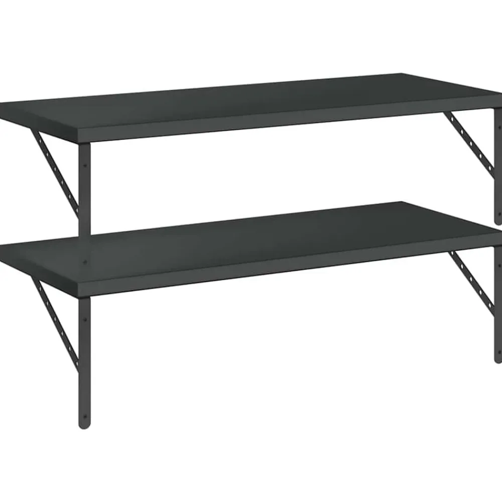 vidaXL Estanterías-Estantes de pared 2 uds acero inoxidable 100x40 cm