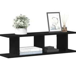 vidaXL Estantes de pared 2uds 75x18x20cm madera ingeniería Roble negro Outlet