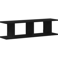 vidaXL Estantes de pared 2uds 75x18x20cm madera ingeniería Roble negro Outlet