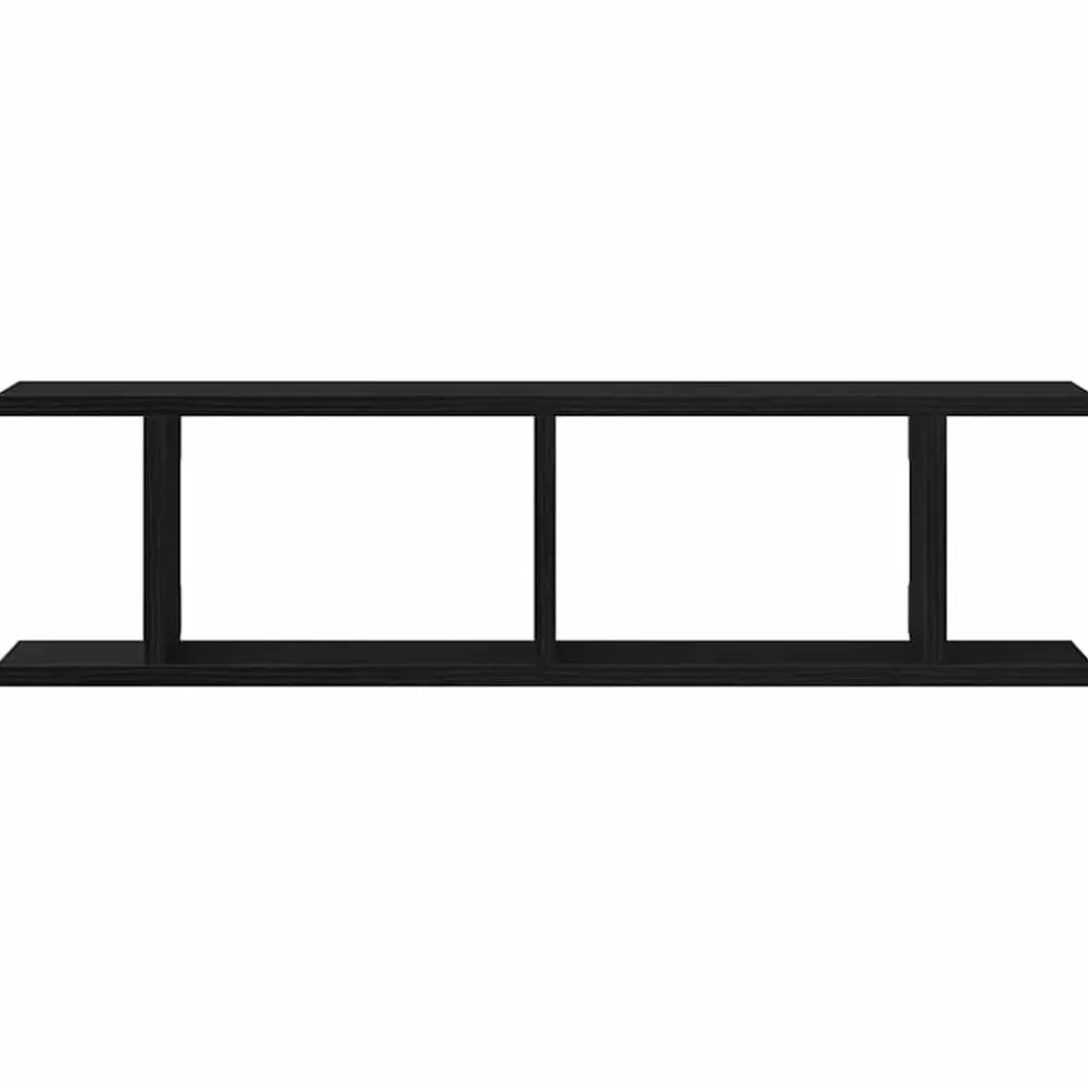 vidaXL Estantes de pared 2uds 75x18x20cm madera ingeniería Roble negro Outlet