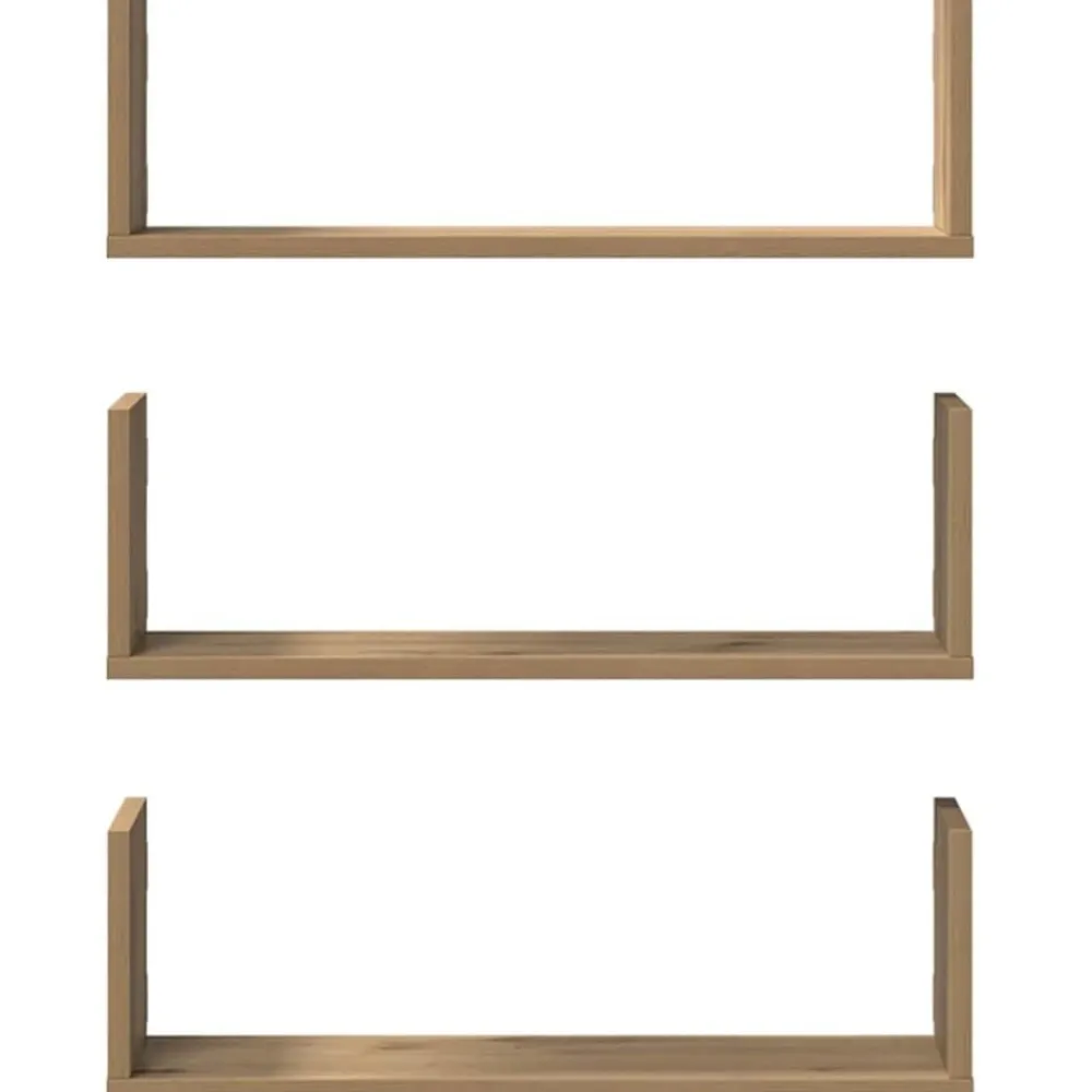 vidaXL Estantes de pared 3 uds madera ingeniería artisian 58x18x18 cm Roble Online