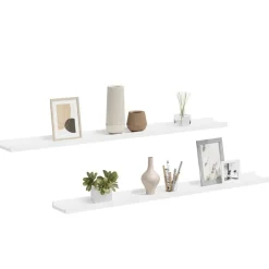 vidaXL Estantes de pared 2 unidades 100x9x3 cm Blanco Discount