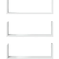 vidaXL Estantes de pared 2 uds madera ingeniería blanca 58x18x18 cm Blanco Discount