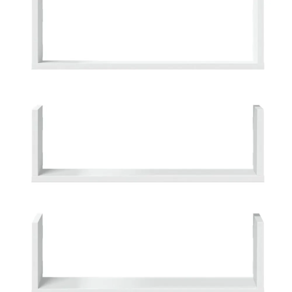 vidaXL Estantes de pared 2 uds madera ingeniería blanca 58x18x18 cm Blanco Discount