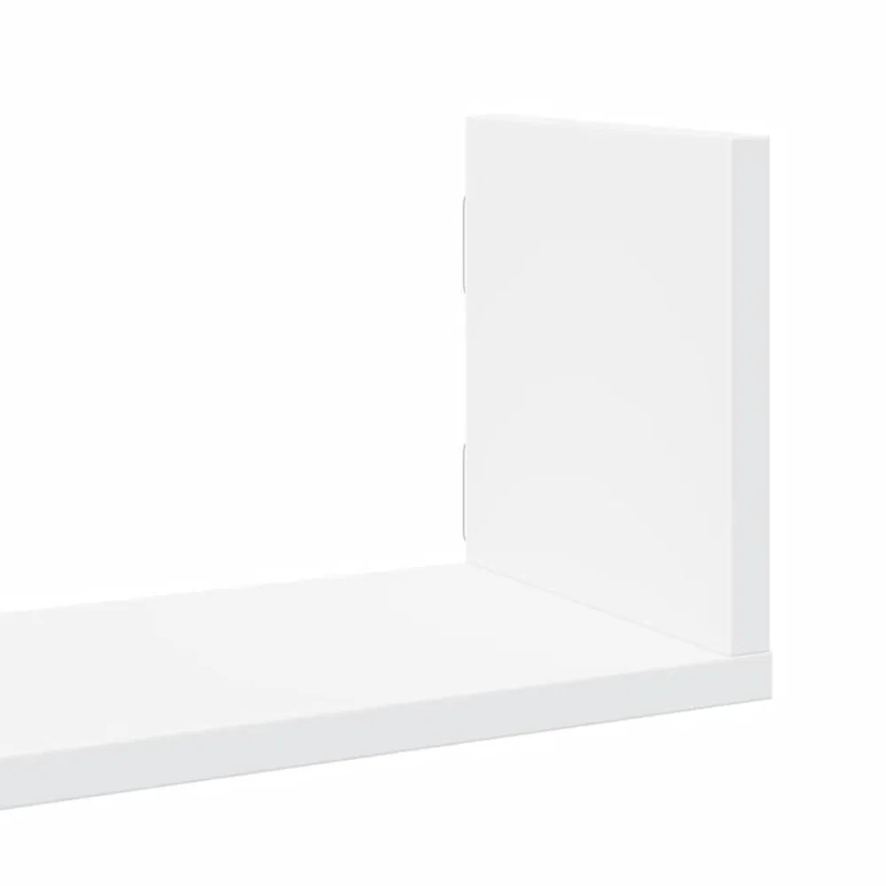 vidaXL Estantes de pared 2 uds madera ingeniería blanca 58x18x18 cm Blanco Discount