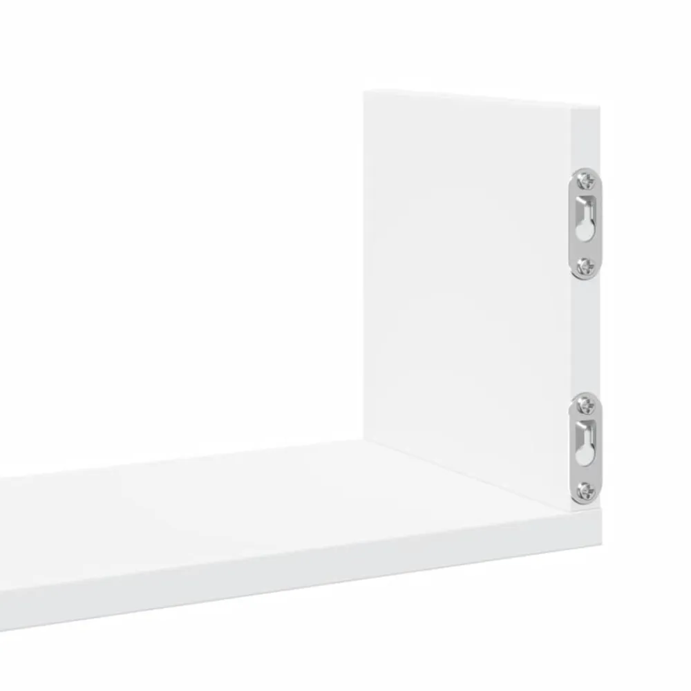 vidaXL Estantes de pared 2 uds madera ingeniería blanca 58x18x18 cm Blanco Discount