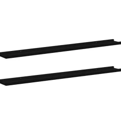 vidaXL Estantes de pared 2 unidades 100x9x3 cm Negro Clearance