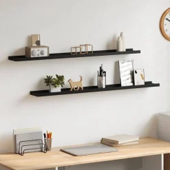 vidaXL Estantes de pared 2 unidades 100x9x3 cm Negro Clearance