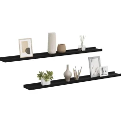 vidaXL Estantes de pared 2 unidades 100x9x3 cm Negro Clearance