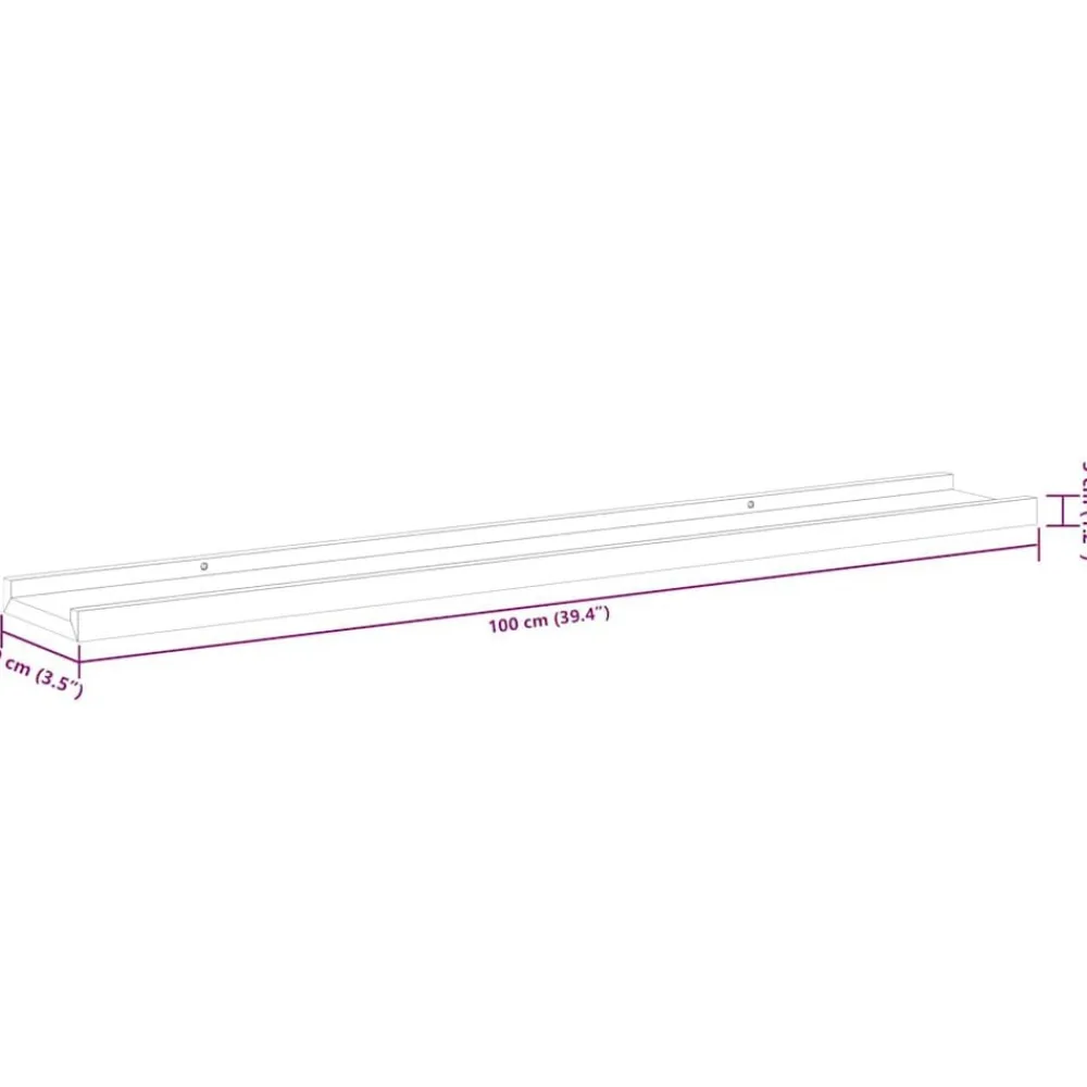 vidaXL Estantes de pared 2 unidades 100x9x3 cm Negro Clearance