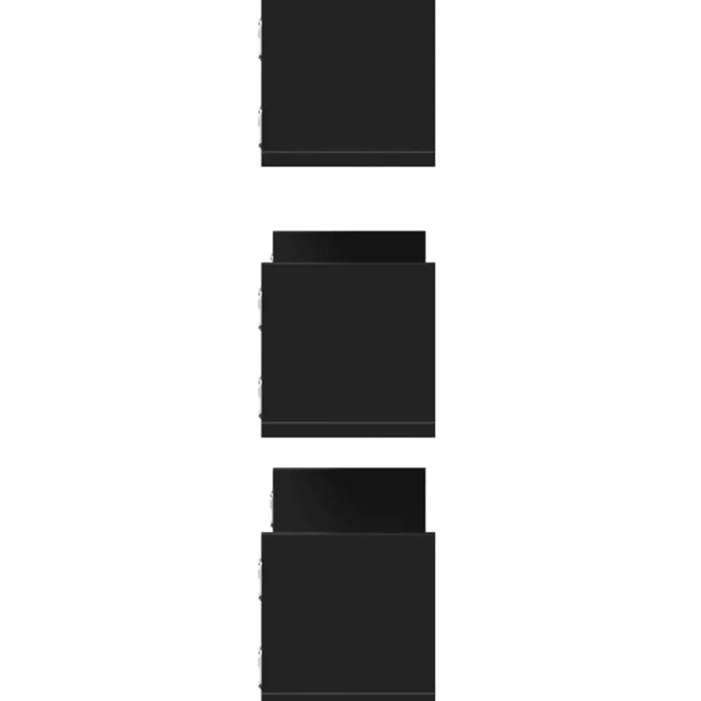 vidaXL Estantes de pared 3 uds madera de ingeniería 58x18x18 cm Negro Sale