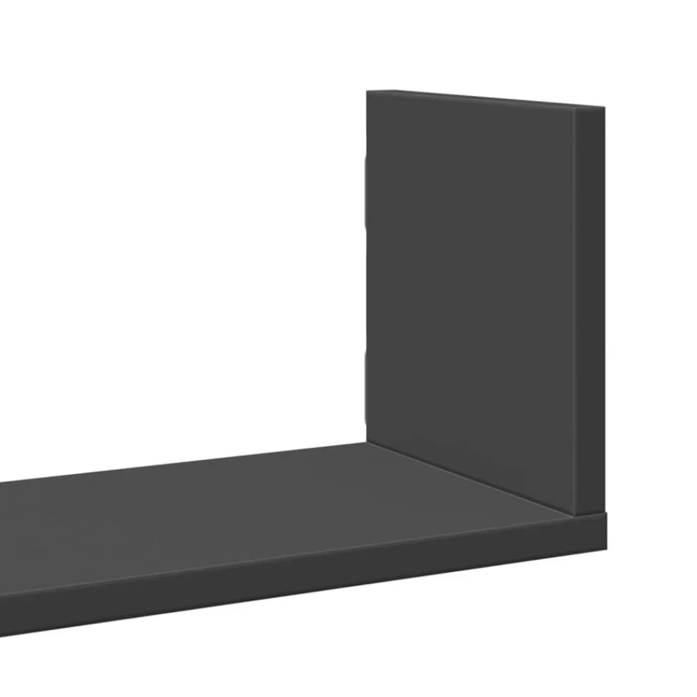 vidaXL Estantes de pared 3 uds madera de ingeniería 58x18x18 cm Negro Sale