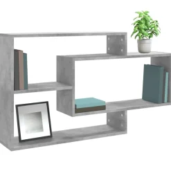 vidaXL Estantes de pared de contrachapada gris hormigón 104x20x58,5 cm Gris hormigón Sale