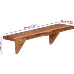 vidaXL Estantes de pared 2 uds madera maciza de acacia 60x20x18 cm Discount