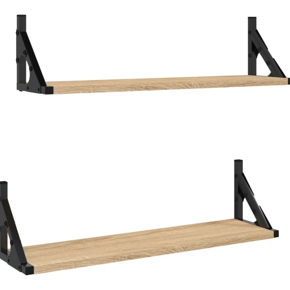 vidaXL Estanterías-Estantes de pared 2 unidades 60x15x15,5 cm