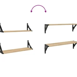 vidaXL Estanterías-Estantes de pared 2 unidades 60x15x15,5 cm