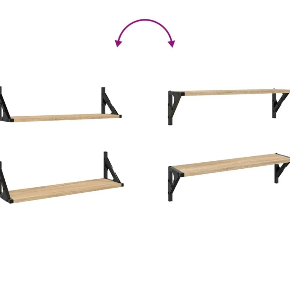 vidaXL Estanterías-Estantes de pared 2 unidades 60x15x15,5 cm