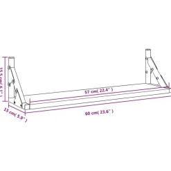 vidaXL Estanterías-Estantes de pared 2 unidades 60x15x15,5 cm