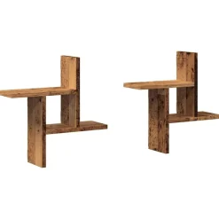 vidaXL Estantes de pared 2 uds madera ingeniería envejecida 38x12x38cm Madera antigua Online
