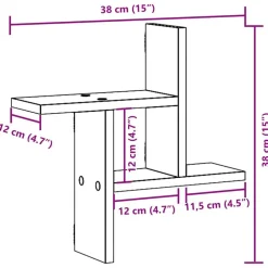 vidaXL Estantes de pared 2 uds madera ingeniería envejecida 38x12x38cm Madera antigua Online