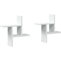 vidaXL Estantes de pared 2 uds madera contrachapada 38x12x38 cm Blanco Hot